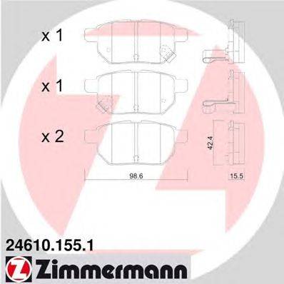 Комплект тормозных колодок, дисковый тормоз ZIMMERMANN 24611