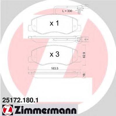 Комплект тормозных колодок, дисковый тормоз ZIMMERMANN 25172