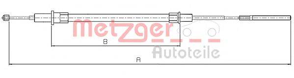 Трос, стояночная тормозная система METZGER 104153