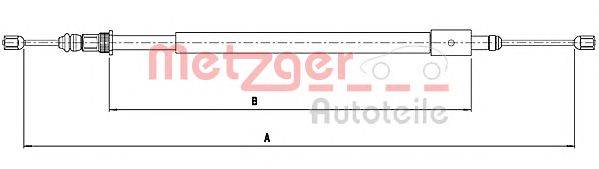 Трос, стояночная тормозная система METZGER 104577