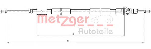 Трос, стояночная тормозная система METZGER 10.4657