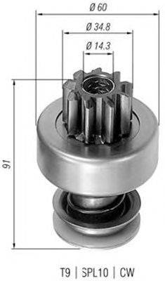 Ведущая шестерня, стартер MAGNETI MARELLI 940113020075