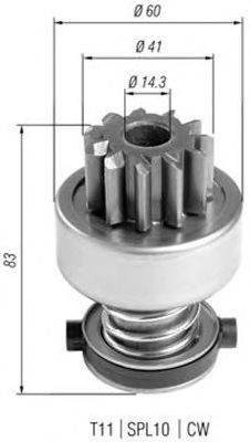 Ведущая шестерня, стартер MAGNETI MARELLI 940113020404