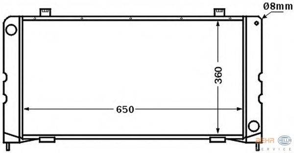 Радиатор, охлаждение двигателя BEHR HELLA SERVICE 8MK 376 724-651