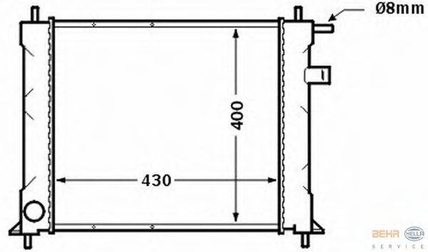 Радиатор, охлаждение двигателя BEHR HELLA SERVICE 8MK 376 772-161