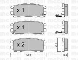 Комплект тормозных колодок, дисковый тормоз METELLI 22-0358-0
