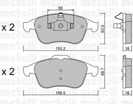 Комплект тормозных колодок, дисковый тормоз METELLI 22-0803-1