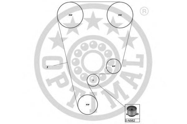 Комплект ремня ГРМ OPTIMAL R-1184