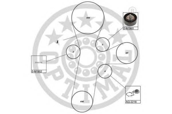 Водяной насос + комплект зубчатого ремня OPTIMAL SK-1723AQ1