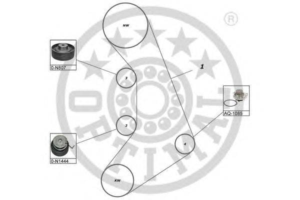 Водяной насос + комплект зубчатого ремня OPTIMAL SK-1360AQ1