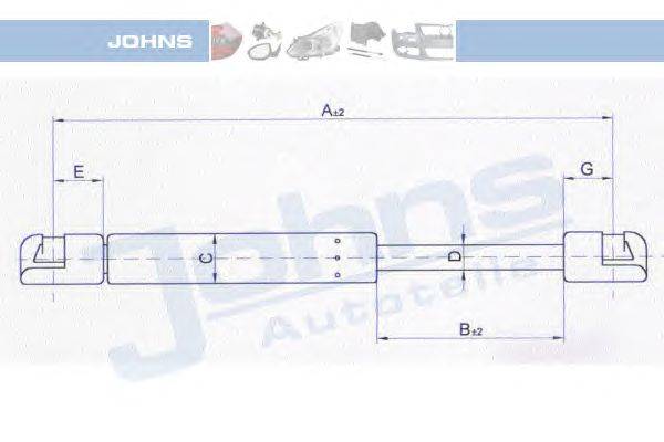 Газовая пружина, крышка багажник JOHNS 23 06 95-91