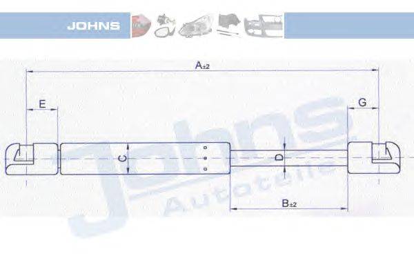 Газовая пружина, крышка багажник JOHNS 32 01 95-91