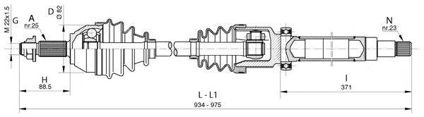 Приводной вал OPEN PARTS DRS6322.00