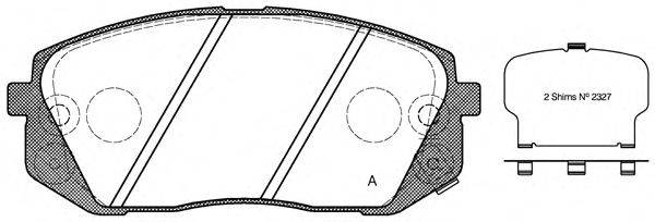 Комплект тормозных колодок, дисковый тормоз OPEN PARTS BPA1302.22