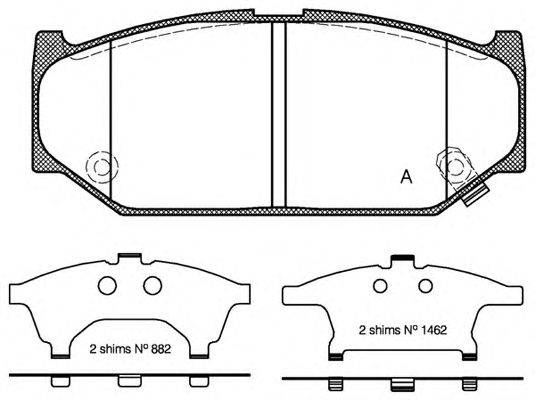 Комплект тормозных колодок, дисковый тормоз OPEN PARTS 23962