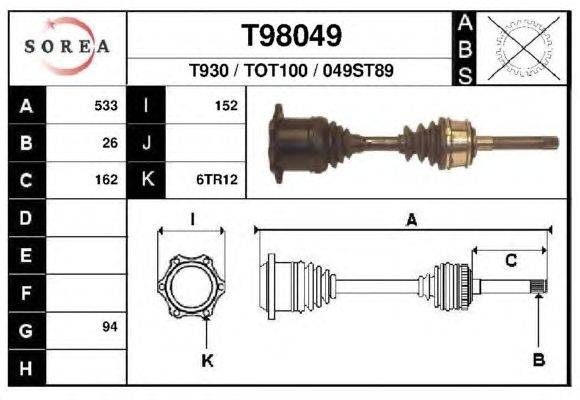 Приводной вал CEVAM 101390