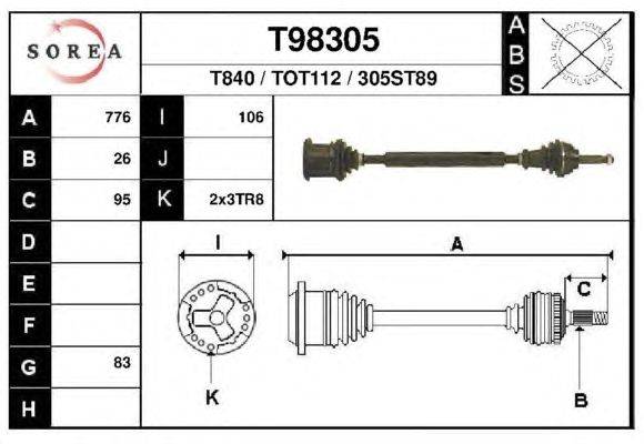 Приводной вал EAI T98305