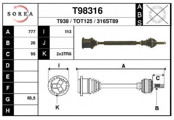 Приводной вал CEVAM 101625