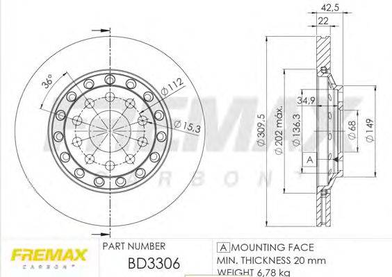 Тормозной диск FREMAX BD-3306