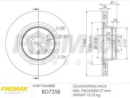 Тормозной диск FREMAX BD-7358