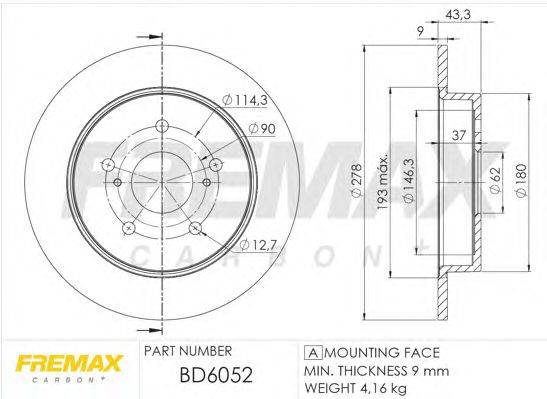 Тормозной диск FREMAX BD-6052