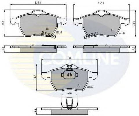 Комплект тормозных колодок, дисковый тормоз COMLINE CBP31167