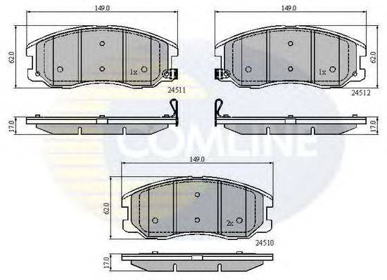 Комплект тормозных колодок, дисковый тормоз COMLINE CBP31582