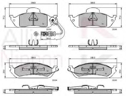 Комплект тормозных колодок, дисковый тормоз COMLINE ADB1911