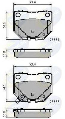 Комплект тормозных колодок, дисковый тормоз COMLINE CBP31739