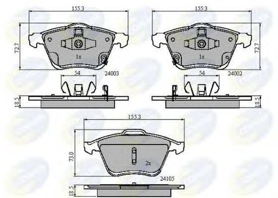 Комплект тормозных колодок, дисковый тормоз COMLINE CBP31522