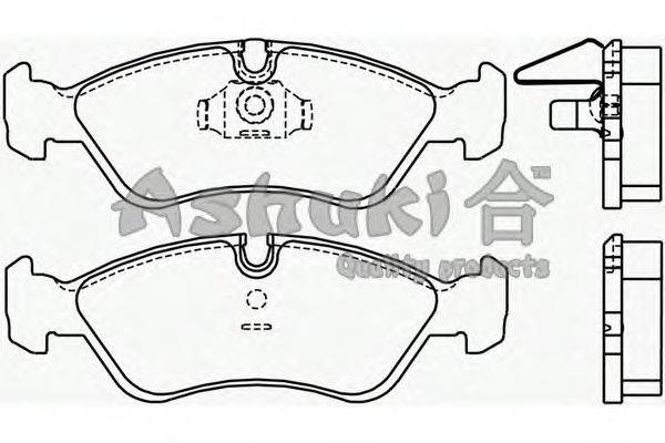 Комплект тормозных колодок, дисковый тормоз ASHUKI J008-01