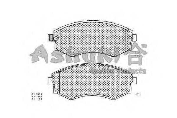 Комплект тормозных колодок, дисковый тормоз ASHUKI 1080-2050