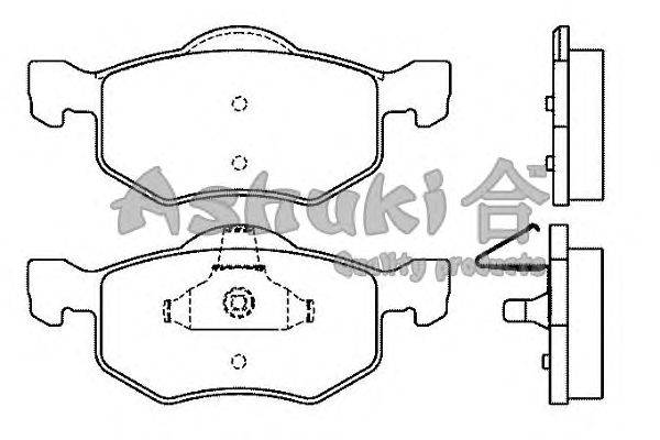 Комплект тормозных колодок, дисковый тормоз ASHUKI 1080-7503