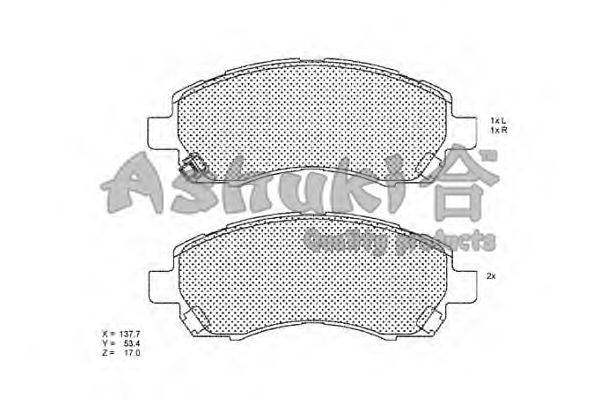Комплект тормозных колодок, дисковый тормоз ASHUKI S011-25J