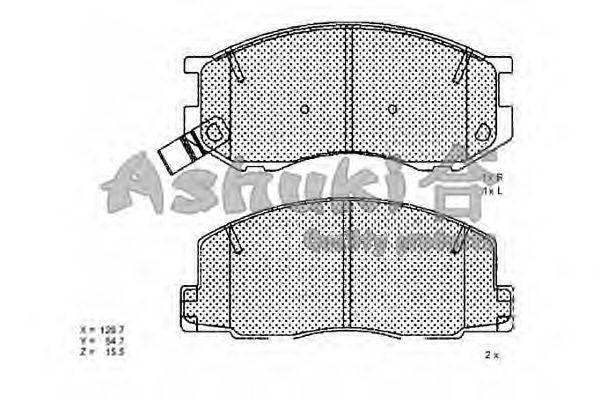 Комплект тормозных колодок, дисковый тормоз ASHUKI T112-55