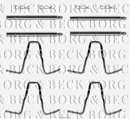 Комплектующие, колодки дискового тормоза BORG & BECK BBK1087