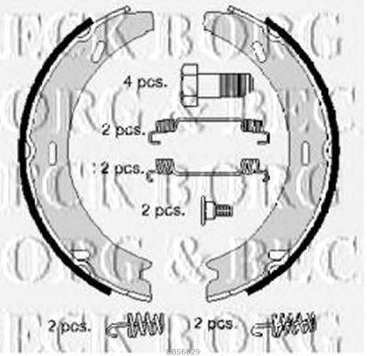 Комплект тормозных колодок, стояночная тормозная система BORG & BECK BBS6029