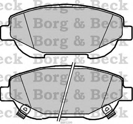 Комплект тормозных колодок, дисковый тормоз BORG & BECK BBP2299