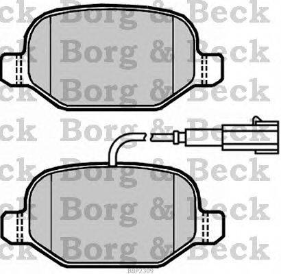 Комплект тормозных колодок, дисковый тормоз BORG & BECK BBP2309
