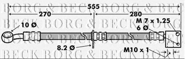 Тормозной шланг BORG & BECK BBH7444