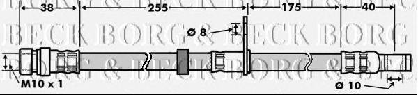 Тормозной шланг BORG & BECK BBH7498