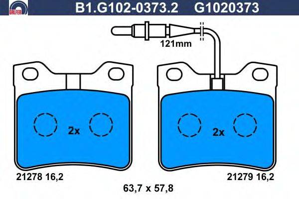 Комплект тормозных колодок, дисковый тормоз GALFER 21278