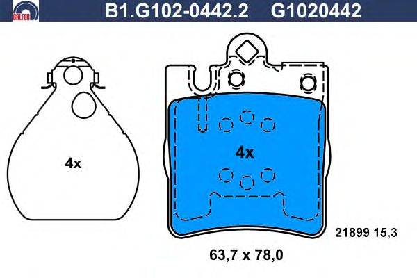 Комплект тормозных колодок, дисковый тормоз GALFER B1G10204422