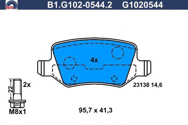 Комплект тормозных колодок, дисковый тормоз GALFER 23138
