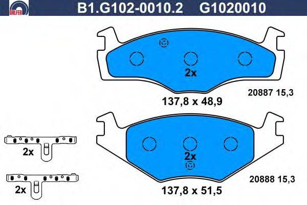 Комплект тормозных колодок, дисковый тормоз VAG 191 698 151 G