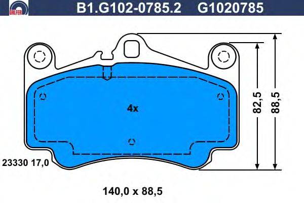 Комплект тормозных колодок, дисковый тормоз GALFER B1.G102-0785.2