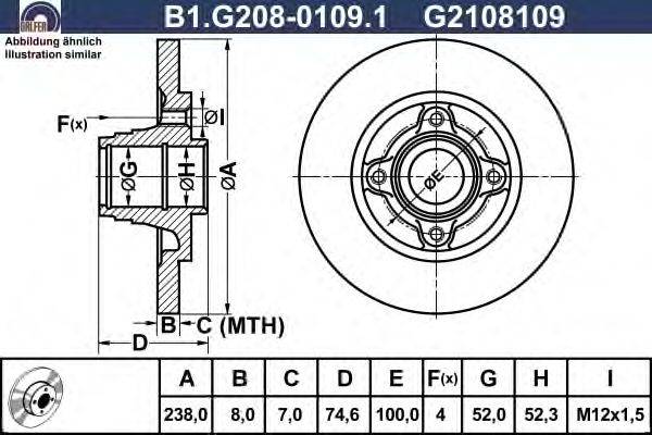Тормозной диск GALFER B1.G208-0109.1