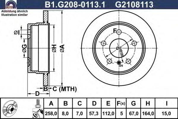 Тормозной диск GALFER B1.G208-0113.1
