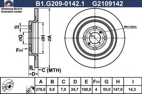 Тормозной диск GALFER B1.G209-0142.1