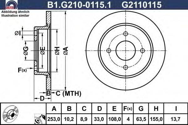 Тормозной диск GALFER B1.G210-0115.1